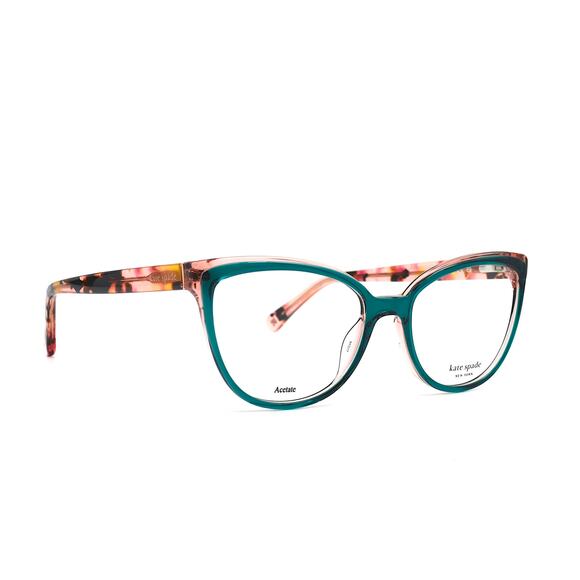 NEW KATE SPADE LUCINDA/G IWB GREEN PINK AUTHENTIC EYEGLASSES FRAME - Picture 1 of 14